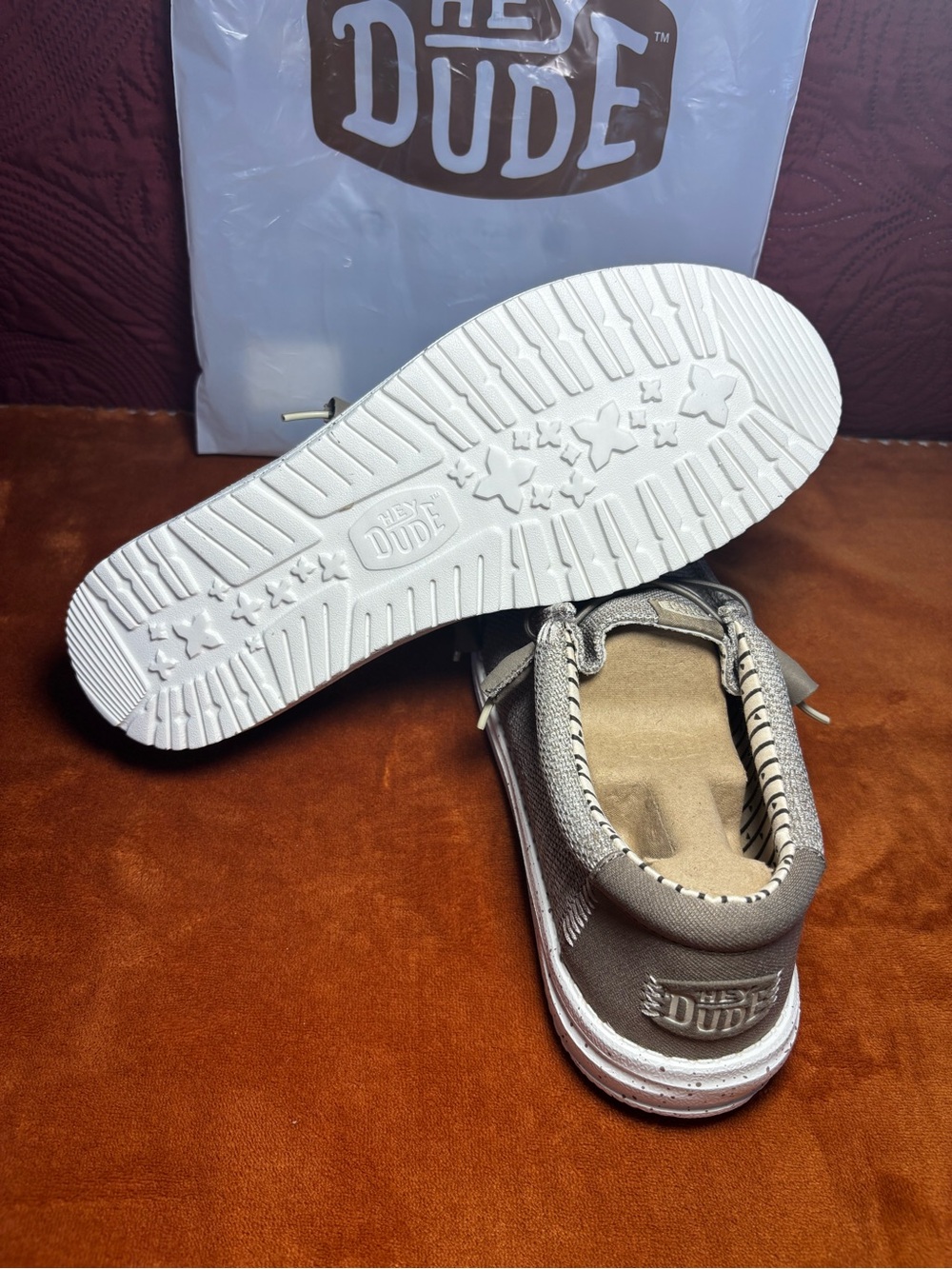 Hey Dude Men's Slip-On Loafers in Tan Taupe - Picture 5 of 7